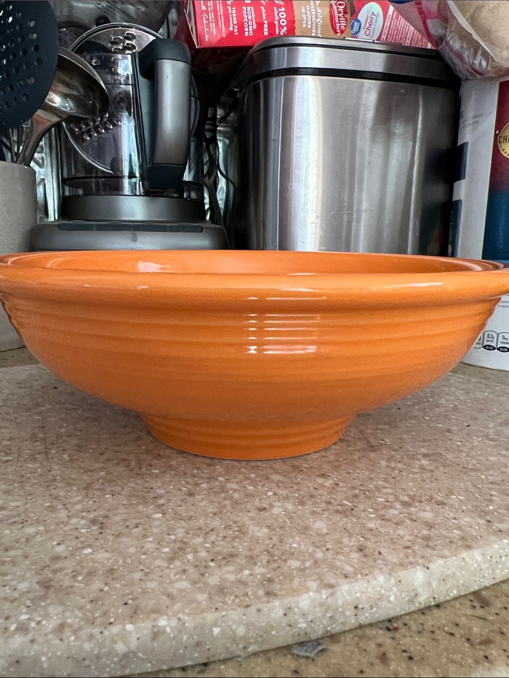 FIESTA RETIRED TANGERINE PEDESTAL BOWL